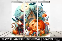Funny Halloween Clipart with Scene, Transparent 20 Oz Product Image 2