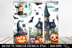 Funny Halloween Clipart with Scene, Transparent 20 Oz Product Image 2