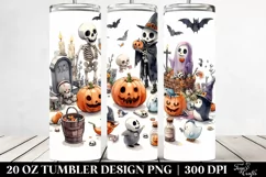 Funny Halloween Clipart with Scene, Transparent 20 Oz Product Image 2