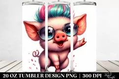 Excited Baby Pig, Transparent 20 Oz Tumbler Product Image 2