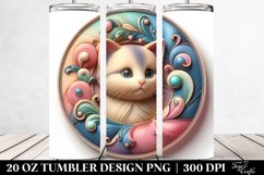 Colorful Pastel Kitten Ornament Clipart Product Image 2