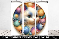 Colorful Pastel Kitten Ornament, Clipart 20 Oz Tumbler Product Image 2