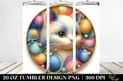 Colorful Pastel Kitten Ornament, Clipart 20 Oz Tumbler Product Image 2
