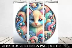 Colorful Kitten Ornament, Transparent 20 Oz Tumbler Product Image 2