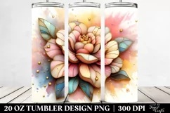 Abstract Camellia 20 Oz Tumbler Product Image 2