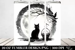 Vintage Halloween Black Cat Tumbler Product Image 2
