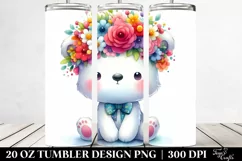 Polar Bear with Flower Crown, Cute 20 Oz Tumbler Product Image 2