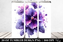 Material Watercolor Violet Tumbler Design Product Image 2