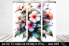 20 Oz Tumbler Sublimation | Material Watercolor Impatiens Product Image 2