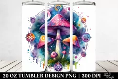 Vibrant Magical Mushroom Clipart, Transparent 20 Oz Tumbler Product Image 2