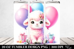 Vibrant Pink-ish Lamb Balloons Tumbler Design Product Image 2