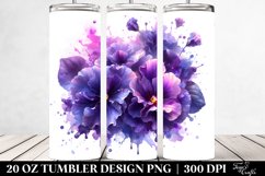 Material Watercolor Violet Tumbler Design Product Image 2