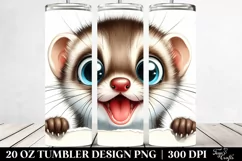 Funny Weasel Peekaboo | 20 Oz Tumbler. Product Image 2