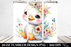 Colorful Swan Whimsical Flowers Tumbler Design Product Image 2