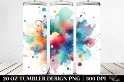 Colorful Watercolor Splash Tumbler Product Image 2