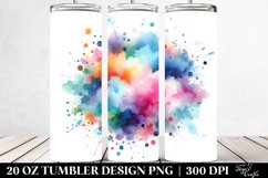 Colorful Blue Watercolor Splash Tumbler Product Image 2