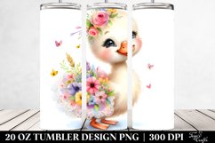 Colorful Swan Whimsical Flowers Tumbler Design Product Image 2