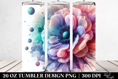 Vibrant Anemone Tumbler Design | 20 oz Tumbler Product Image 2