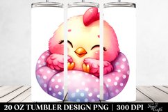 Vibrant Pink-ish Chicken Pillow Tumbler Design Product Image 2
