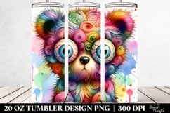 Colorful Layered Watercolor Cute Baby Bear | 20 oz Tumbler Product Image 2