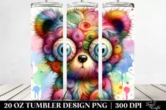 Colorful Layered Watercolor Cute Baby Bear | 20 oz Tumbler Product Image 2
