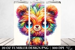 Colorful Layered Watercolor Cute Baby Bear | 20 oz Tumbler Product Image 2