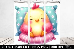 Vibrant Pink-ish Chicken Pillow Tumbler Design Product Image 2