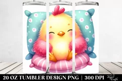 Vibrant Pink-ish Chicken Pillow Tumbler Design Product Image 2