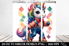 Colorful Baby Unicorn, Square Dancer&#039;s Outfit. 20 oz Tumbler Product Image 2
