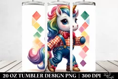 Colorful Baby Unicorn, Square Dancer's Outfit. 20 oz Tumbler Product Image 2