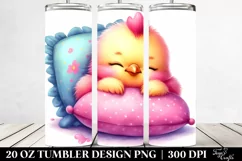 Vibrant Pink-ish Chicken Pillow Tumbler Design Product Image 2