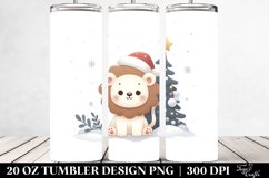 Cute Baby Lion by Christmas Tree Clipart Product Image 2