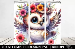 Baby Owl Jumping | 20 oz Tumbler Product Image 2