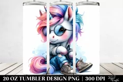 Cute Baby Unicorn Posing | 20 oz Tumbler Product Image 2