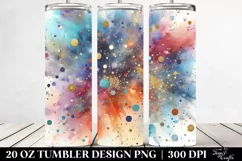 Colorful Cyan Watercolor Particles Glittery Texture | 20 oz Product Image 2