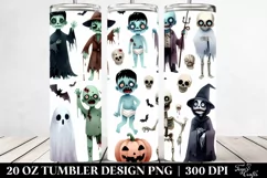 Simple Funny Halloween Clipart, Undead 20 Oz Tumbler Product Image 2