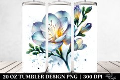 20 Oz Tumbler Sublimation | Freesia Watercolor Splash Product Image 2