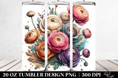 Detailed Pastel Ranunculus Tumbler Product Image 2