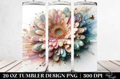 Abstract Gerbera with Golden Insertions, Transparent 20 Oz Product Image 2