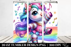 Cute Unicorn Vibrant Drawing Tumbler Product Image 2