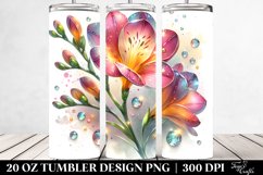 20 Oz Tumbler Sublimation | Freesia Watercolor Splash Product Image 2