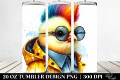 Cute Baby Chicken with Vibrant Drawing, 20 Oz Tumbler Product Image 2