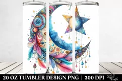 Whimsical Half Moon with Stars 20 Oz Tumbler Product Image 2