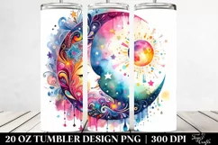 Whimsical Half Moon with Stars 20 Oz Tumbler Product Image 2