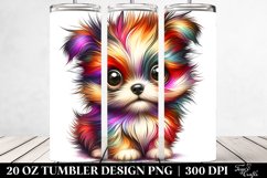 Colorful Layered Watercolor Cute Baby Puppy 20 oz Tumbler Product Image 2