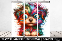 Colorful Layered Watercolor Cute Baby Puppy 20 oz Tumbler Product Image 2