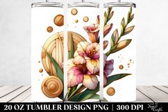 Wooden Stained Gladiolus Shiny Golden 20 oz Tumbler Product Image 2
