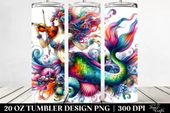 Watercolor Vibrant Mermaid Dressed | 20 oz Tumbler Product Image 2