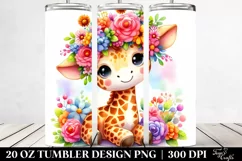 Cute Watercolor Giraffe | 20 oz Tumbler Product Image 2