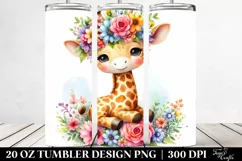 Cute Watercolor Giraffe | 20 oz Tumbler Product Image 2